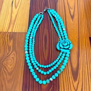 Multistrand Turquoise Statement Necklace